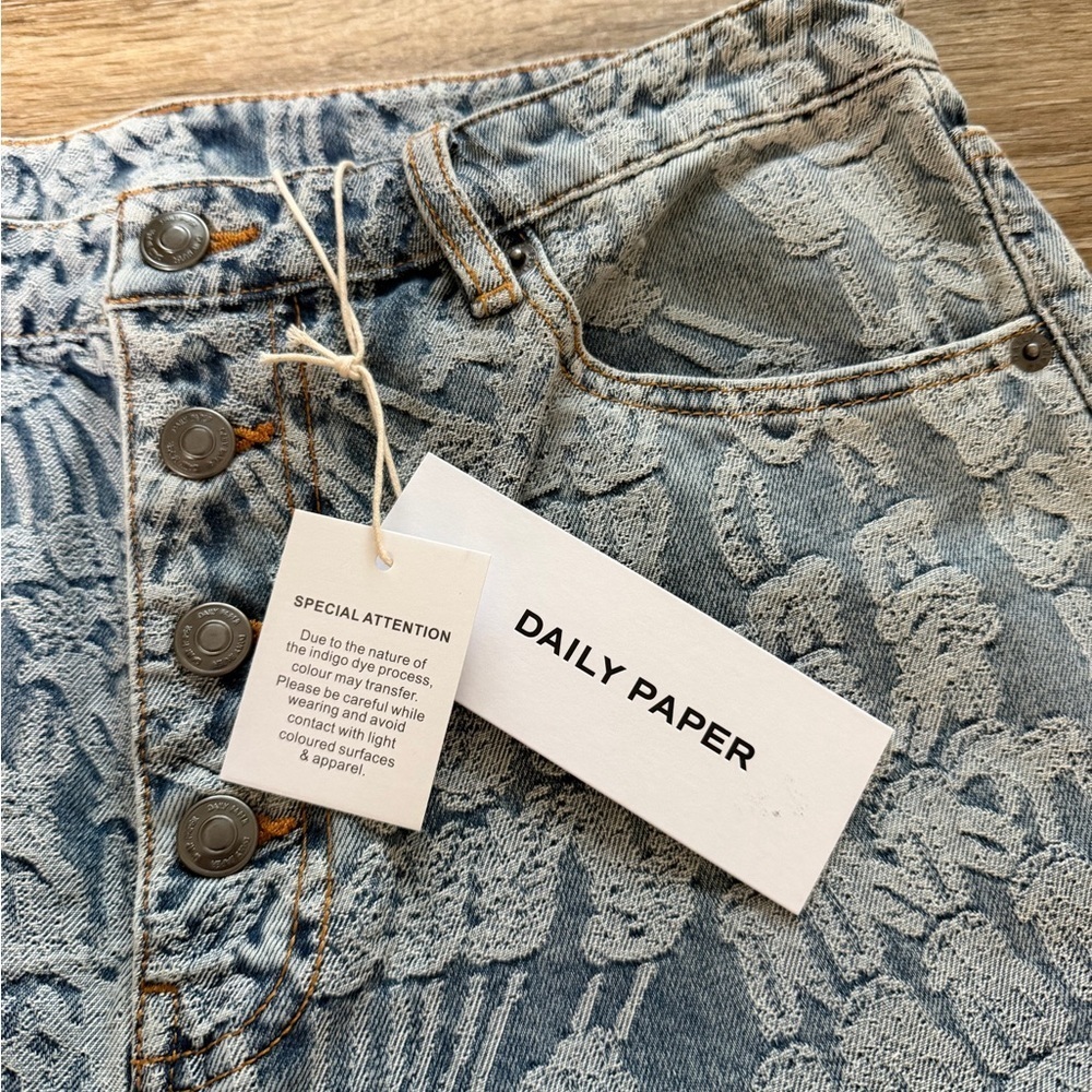 Daily Paper NWT Settle Macramé Jacquard Straight Leg Jeans Size 32 - Picture 3 of 10